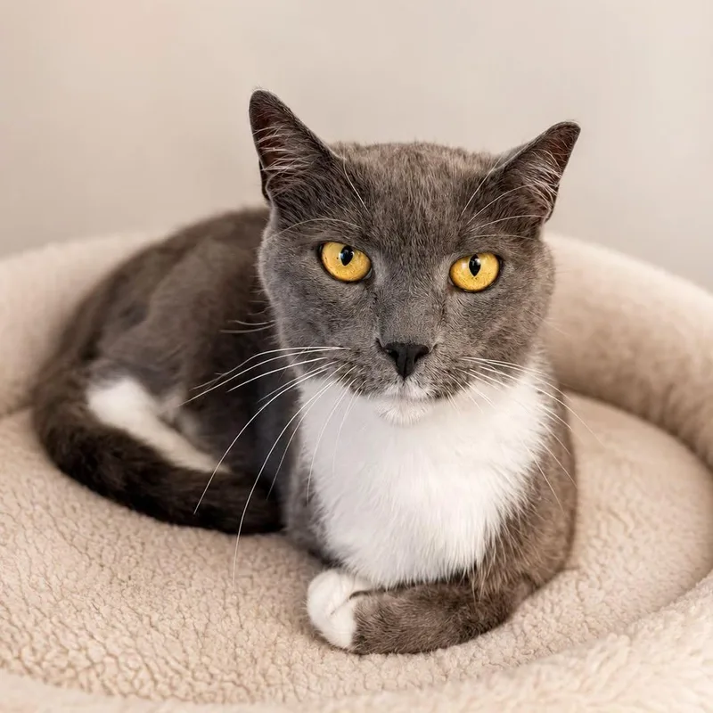 An adult medium-sized male Domestic Short Hair cat named Kahan for adoption in Cranston, RI