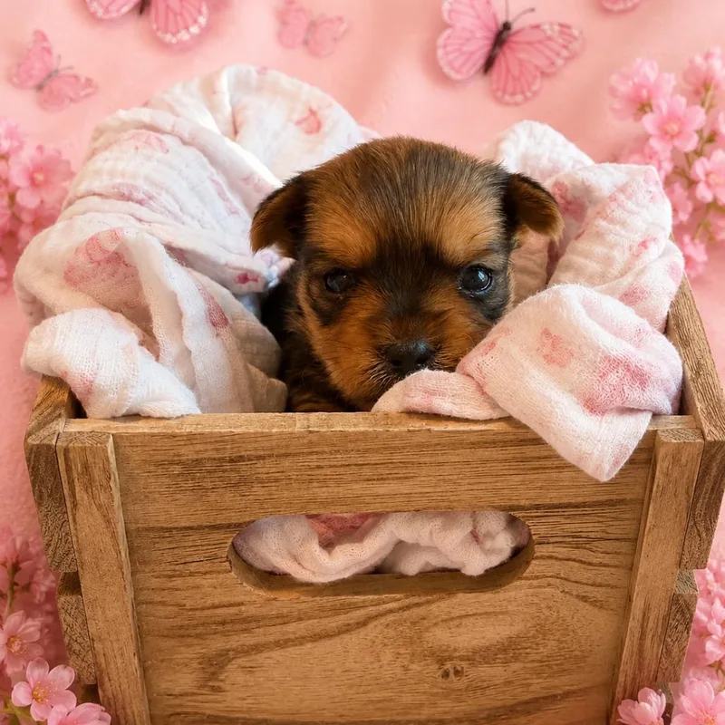 A baby small-sized female Brown / Chocolate Pug dog named Lavender for adoption in Sacramento, CA