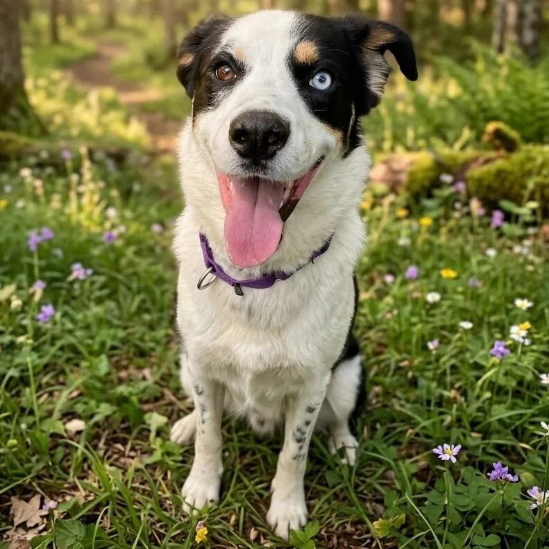 An adult medium-sized male Black Border Collie dog named Snoop for adoption in South Elgin, IL