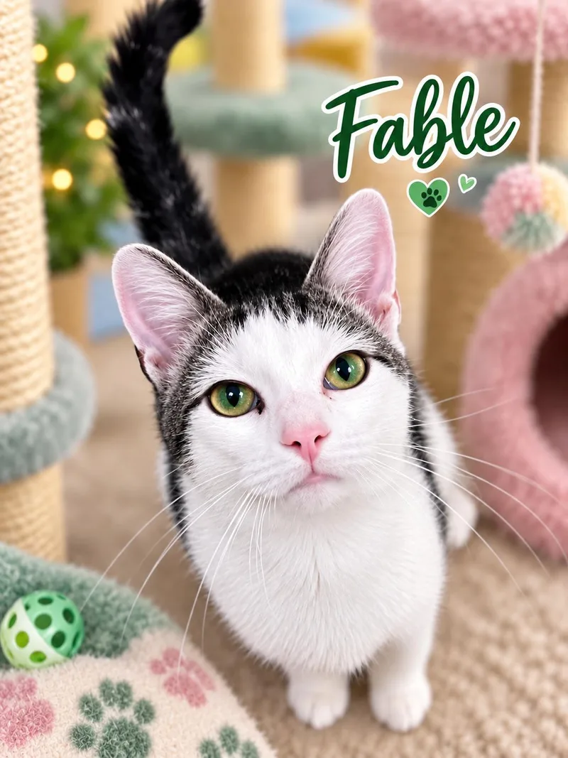 A young medium-sized male Domestic Short Hair cat named FableWillow Grove for adoption in Greenville, DE