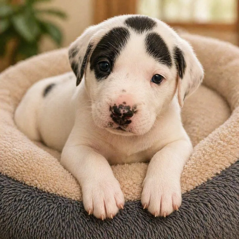 A baby medium-sized male White / Cream Hound dog named Petrie for adoption in Cranston, RI