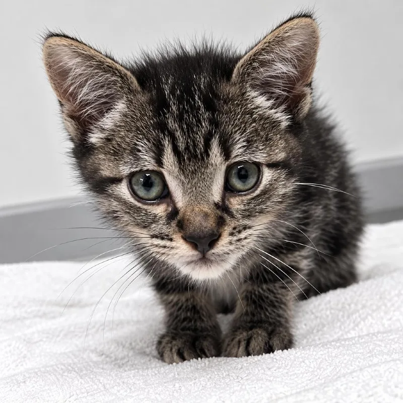 A baby small-sized female Brown / Chocolate Domestic Short Hair cat named Elk Ridge for adoption in Austin, TX