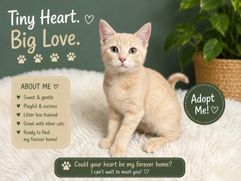 A baby medium-sized male Domestic Short Hair cat named Creamsicle for adoption in Salamanca, NY