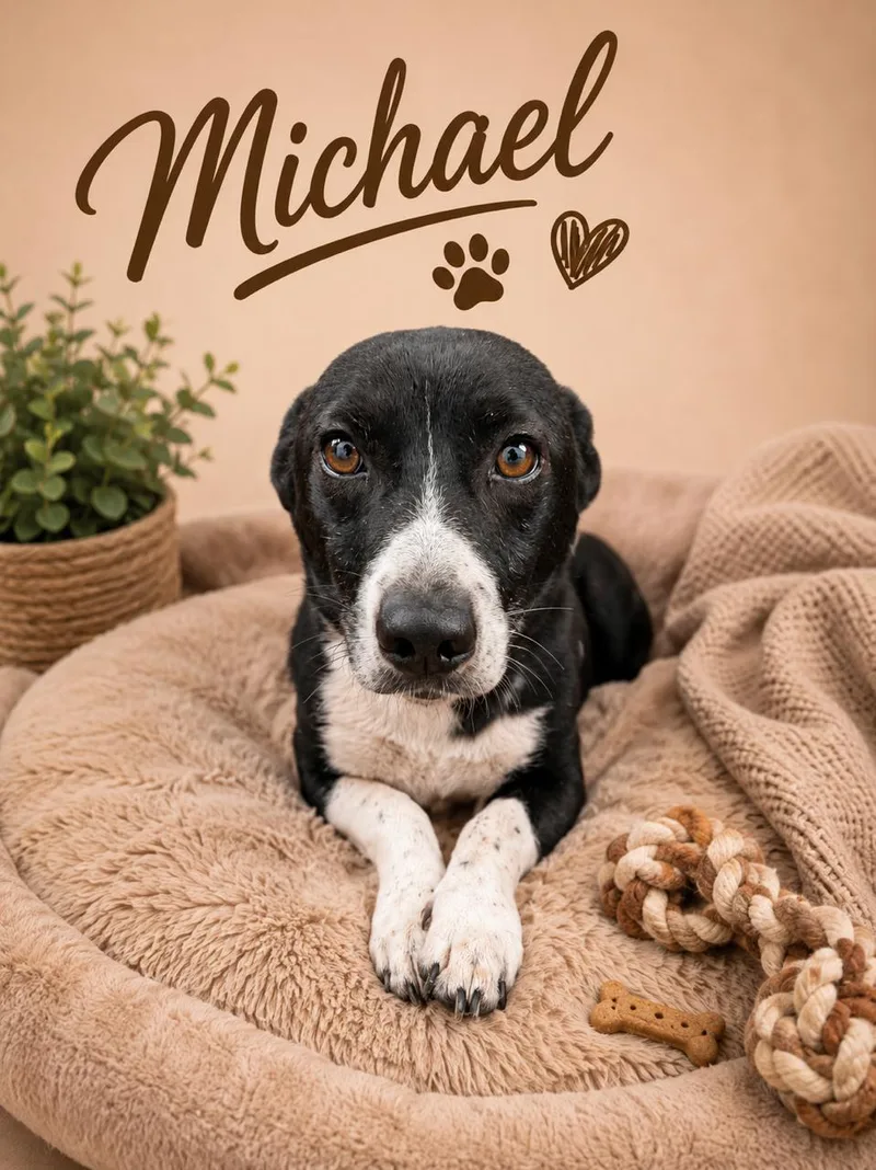 An adult medium-sized male Border Collie dog named Michael Faith for adoption in Nashville, TN