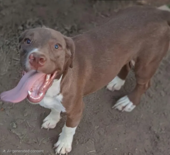 A young medium-sized female Brown / Chocolate German Shorthaired Pointer dog named Susie for adoption in Mena, AR