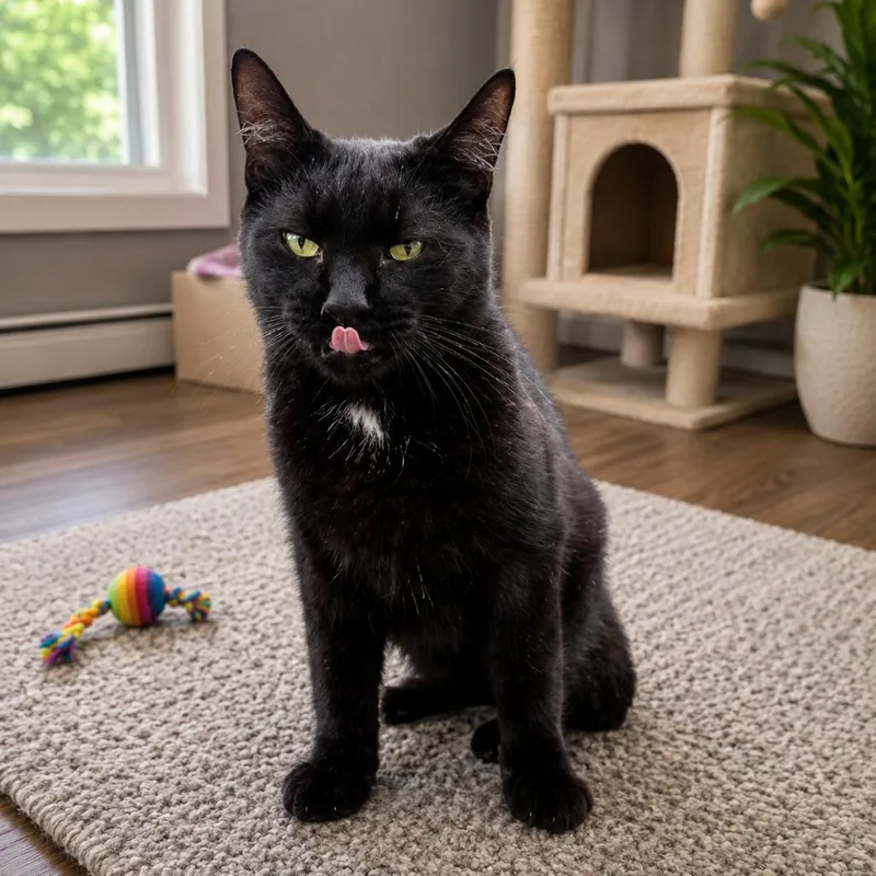 A young small-sized male Black Domestic Short Hair cat named Reggie for adoption in Hopkinton, MA