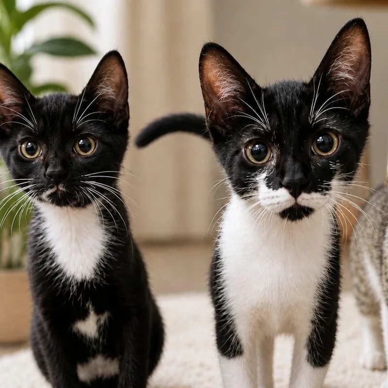 A baby small-sized male Black & White / Tuxedo Domestic Short Hair cat named Snap Crackle and for adoption in bronx, NY