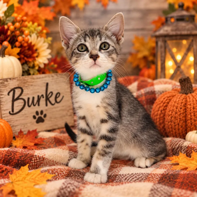 A baby medium-sized male Tabby cat named Burke for adoption in Tavares, FL