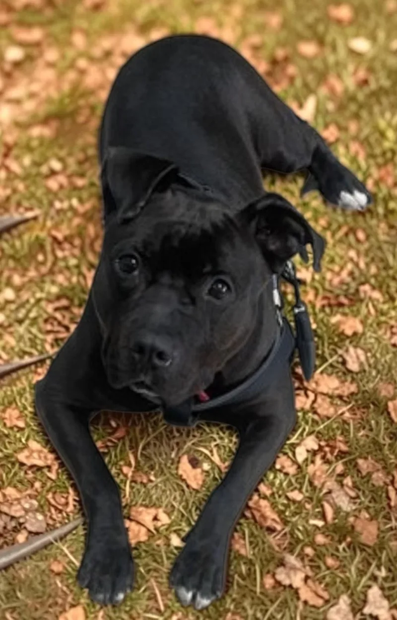 An adult large-sized male Black Mixed Breed dog named River for adoption in Miller Beach, IN