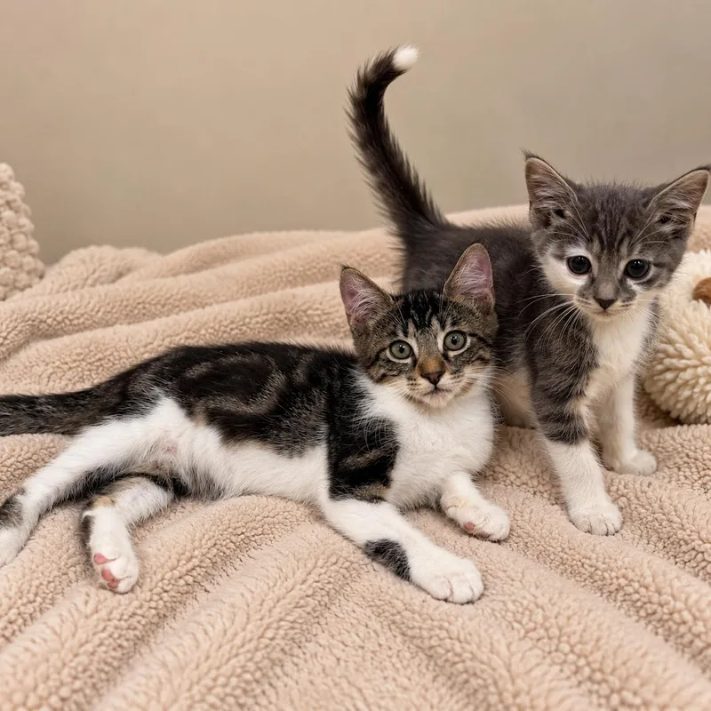 A baby medium-sized male Domestic Short Hair cat named Cypress and Hickory for adoption in Lemoyne, PA
