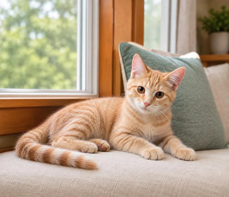 A young medium-sized male Tabby (Orange / Red) Tabby cat named Bute for adoption in Marion, IN