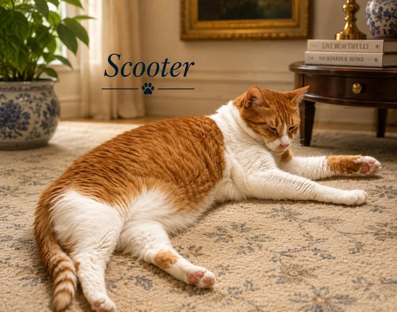 An adult large-sized male Orange & White Domestic Short Hair cat named Scooter for adoption in Mansfield, TX
