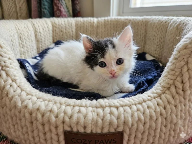 A baby small-sized female White Domestic Long Hair cat named Gigi for adoption in Orange, CA