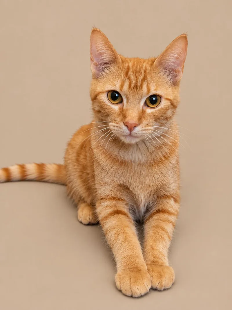 A baby medium-sized female Tabby (Orange / Red) Domestic Short Hair cat named Butter for adoption in Cleveland, TX