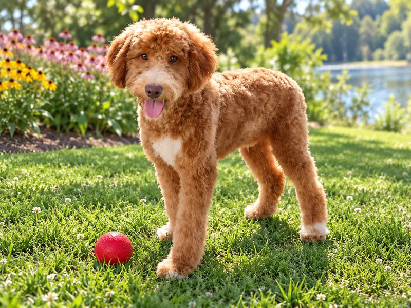 A young medium-sized male Golden Goldendoodle dog named Prentice for adoption in POTOMAC, MD