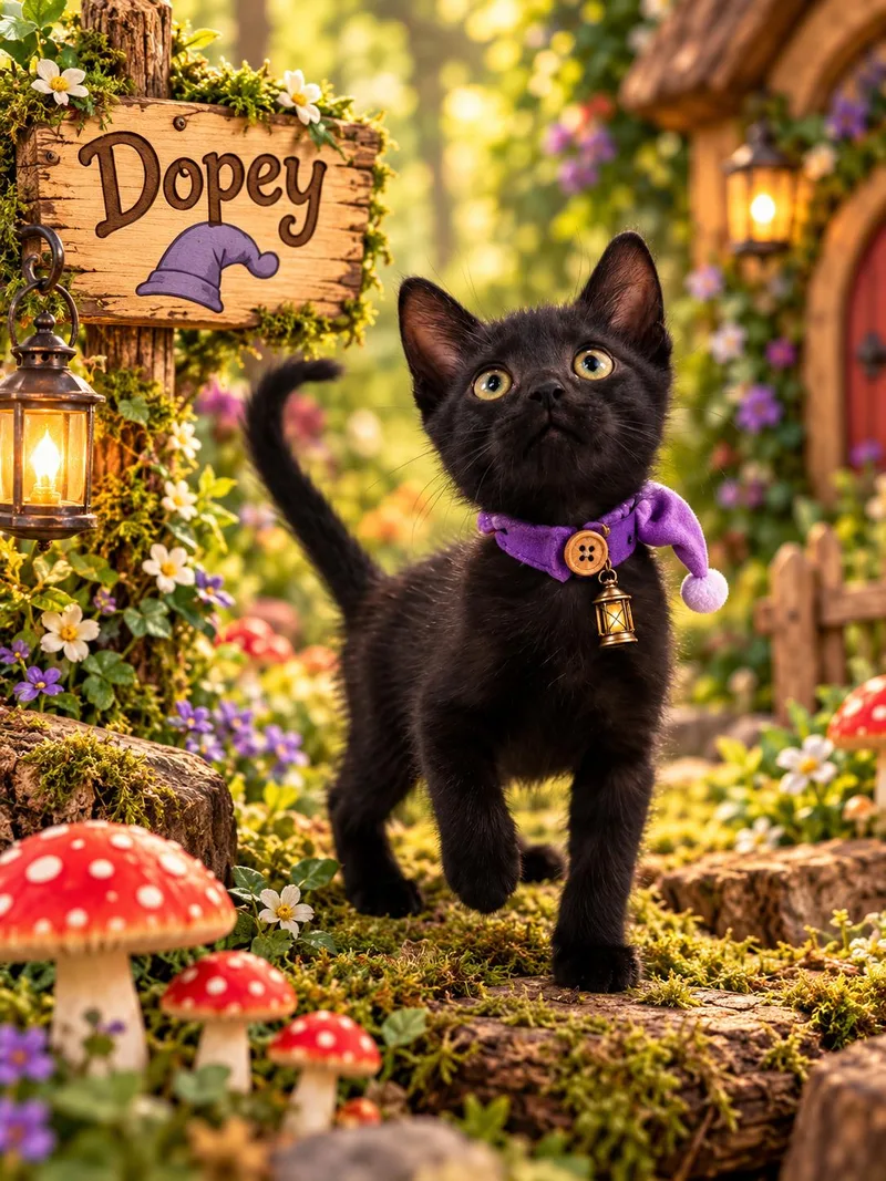 A baby medium-sized female Domestic Short Hair cat named Dopey for adoption in Tavares, FL