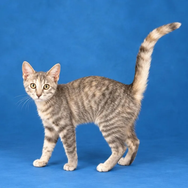 A baby large-sized male Tabby (Gray / Blue / Silver) Domestic Short Hair cat named Bagel for adoption in Heber Springs, AR
