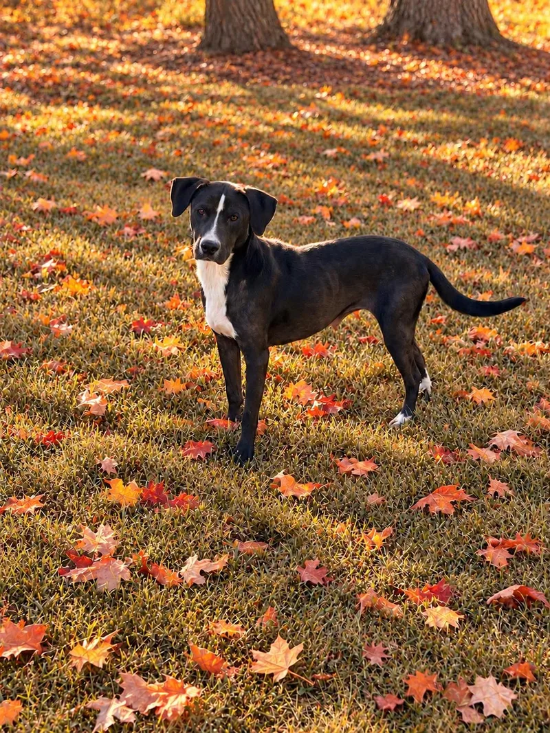 A young medium-sized female Black Labrador Retriever dog named Mercy Momma West for adoption in Andover, MA