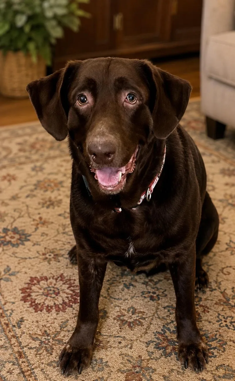 An adult large-sized male Brown / Chocolate Chocolate Labrador Retriever dog named Boony for adoption in Willington, CT