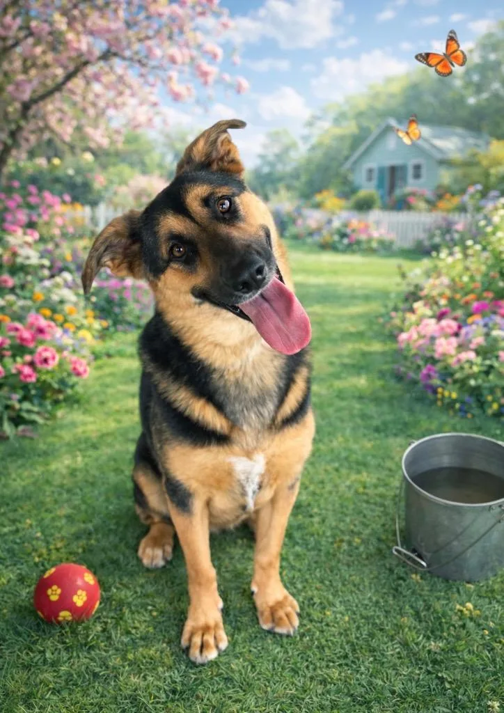 A baby large-sized female German Shepherd Dog dog named Scarlett for adoption in St. Francisville, LA