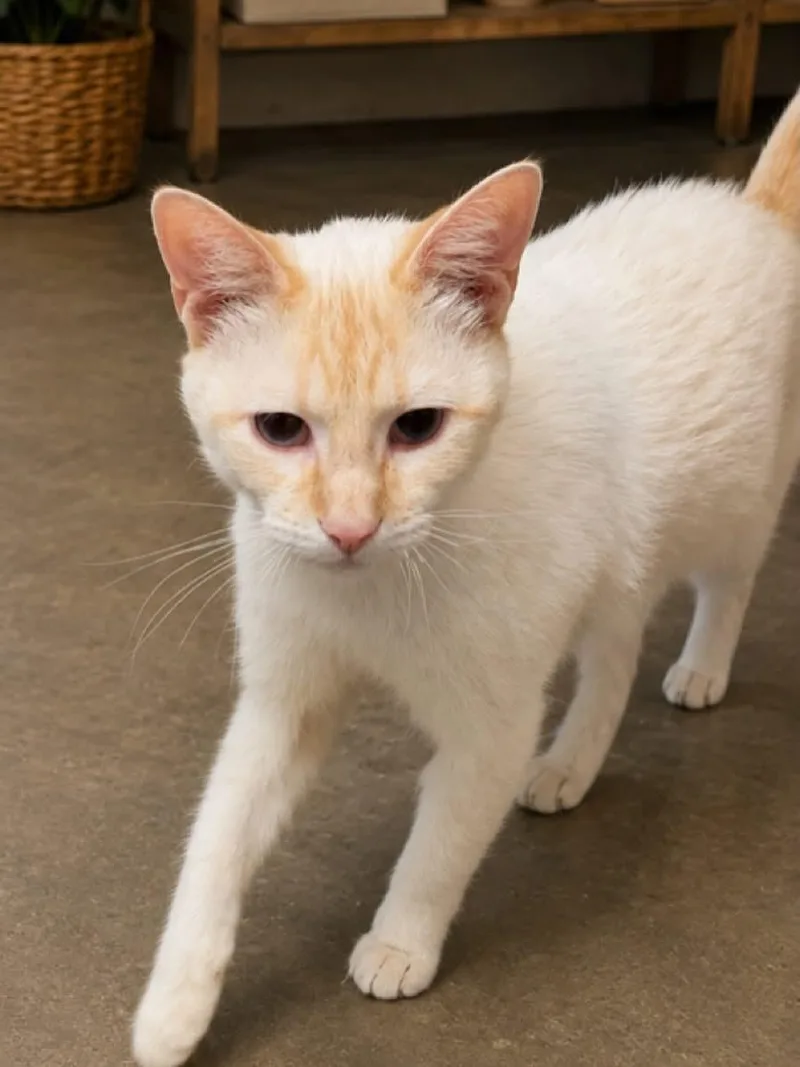 A young medium-sized male Flame Point American Shorthair cat named Blaze for adoption in Belmont, NC