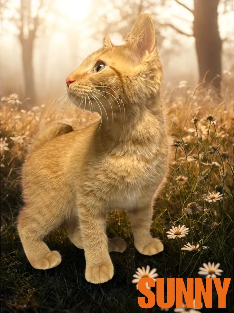 A young small-sized male Orange & White Domestic Short Hair cat named Sunny for adoption in Orleans, VT