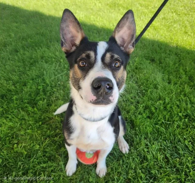An adult medium-sized male Australian Cattle Dog / Blue Heeler dog named Patches for adoption in Albuquerque, NM