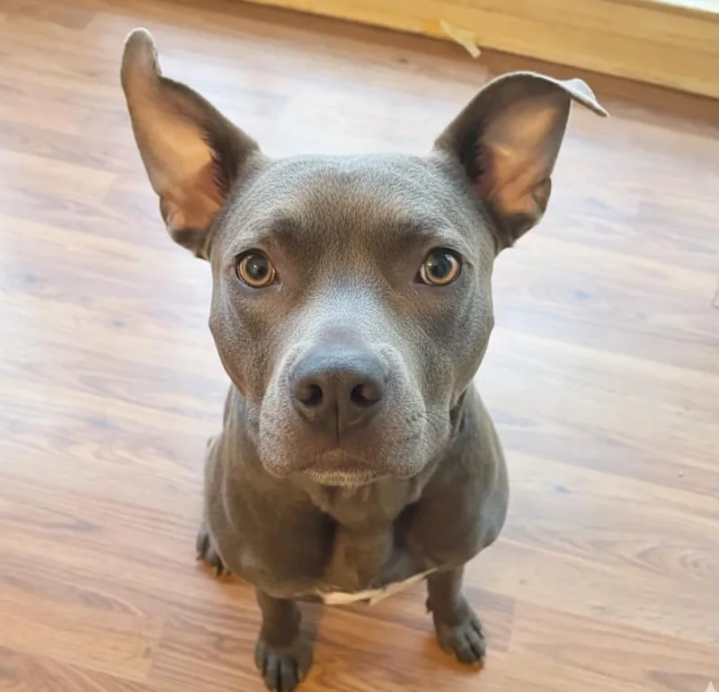 An adult medium-sized male Pit Bull Terrier dog named Boomer for adoption in Roswell, GA