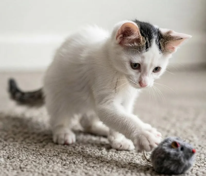 A baby small-sized female White Domestic Medium Hair cat named Florence for adoption in Ellijay, GA