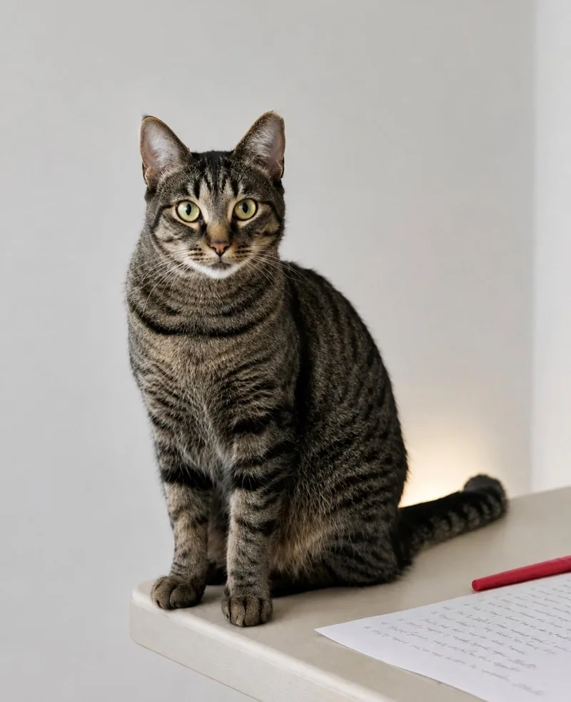 An adult medium-sized female Tabby (Brown / Chocolate) American Shorthair cat named Pickle for adoption in Houston, TX