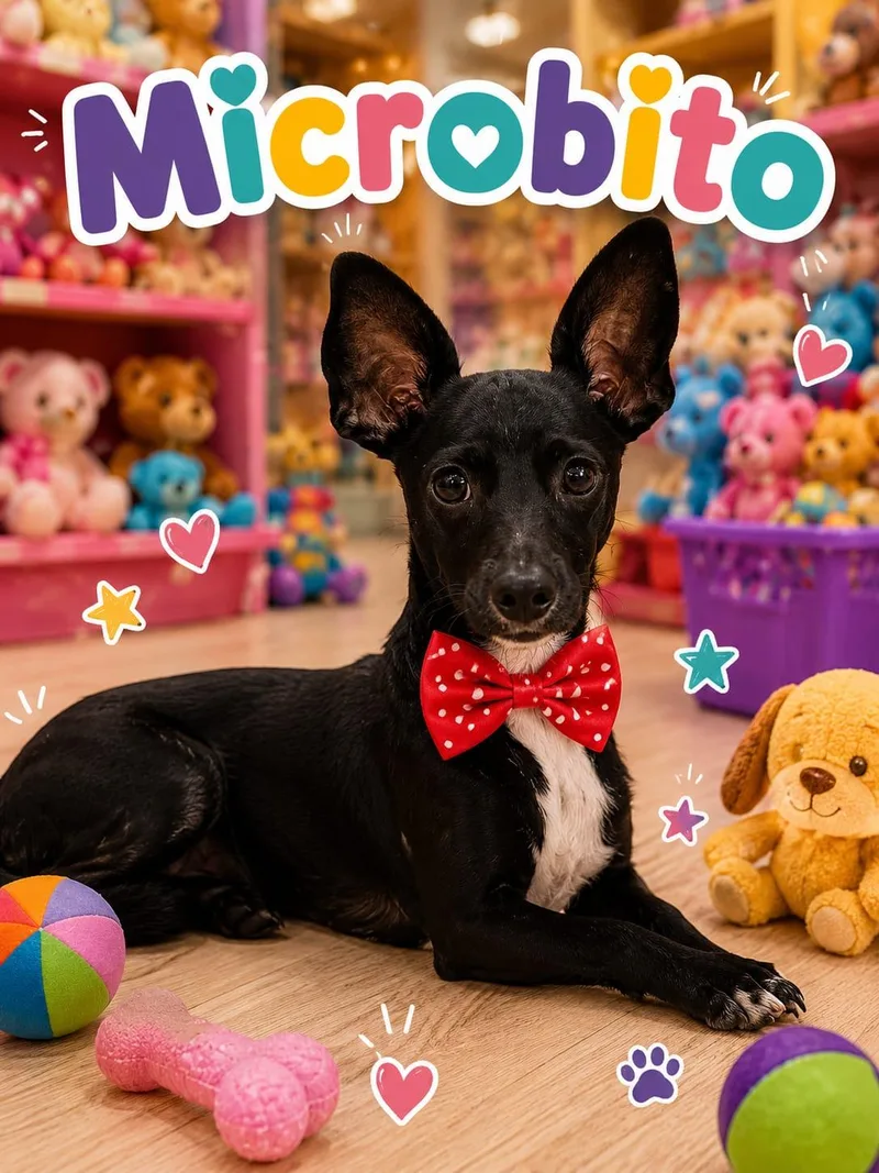 A young small-sized male Black Chihuahua dog named Microbito for adoption in Georgetown, TX