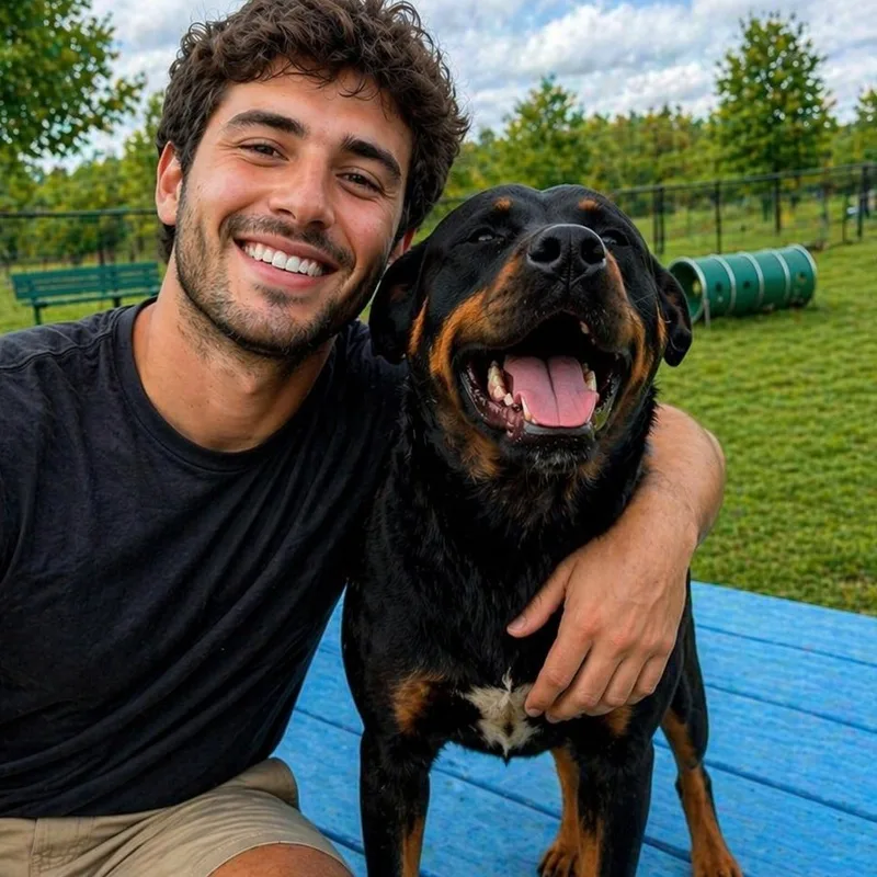 A young medium-sized female Rottweiler dog named Phoebe for adoption in Huntington, NY