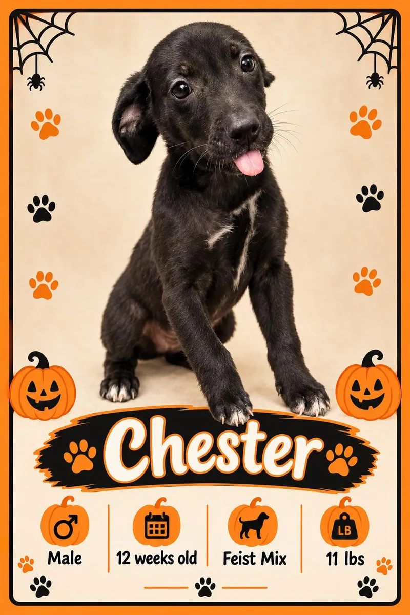 A baby medium-sized male Mixed Breed dog named Chester for adoption in Rock Hill, NY