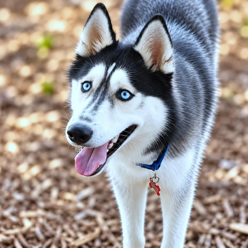 An adult medium-sized male Black Husky dog named Steele for adoption in Boerne, TX