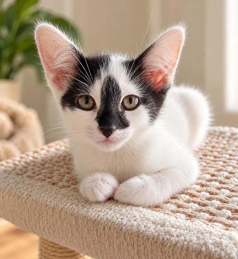 A baby medium-sized female White Domestic Short Hair cat named Loris for adoption in Santa Cruz, CA