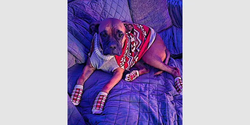 A senior medium-sized male Yellow / Tan / Blond / Fawn Boxer dog named Linus for adoption in Hewitt, TX