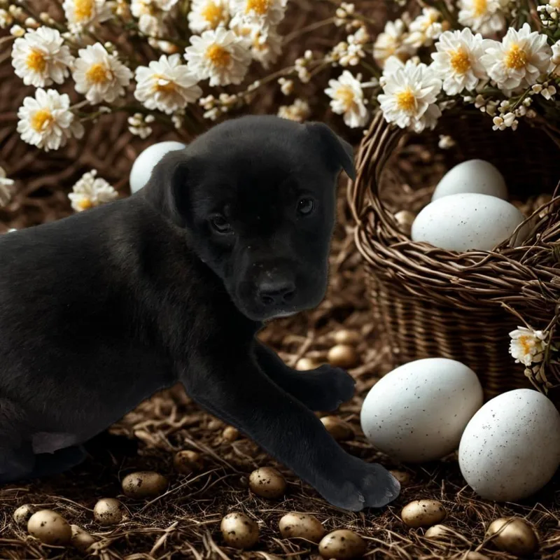 A baby medium-sized female Black Retriever dog named Peep for adoption in Galax, VA