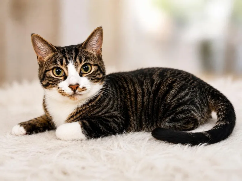 A young medium-sized female Tabby (Buff / Tan / Fawn) Tabby cat named Flower for adoption in Los Angeles, CA