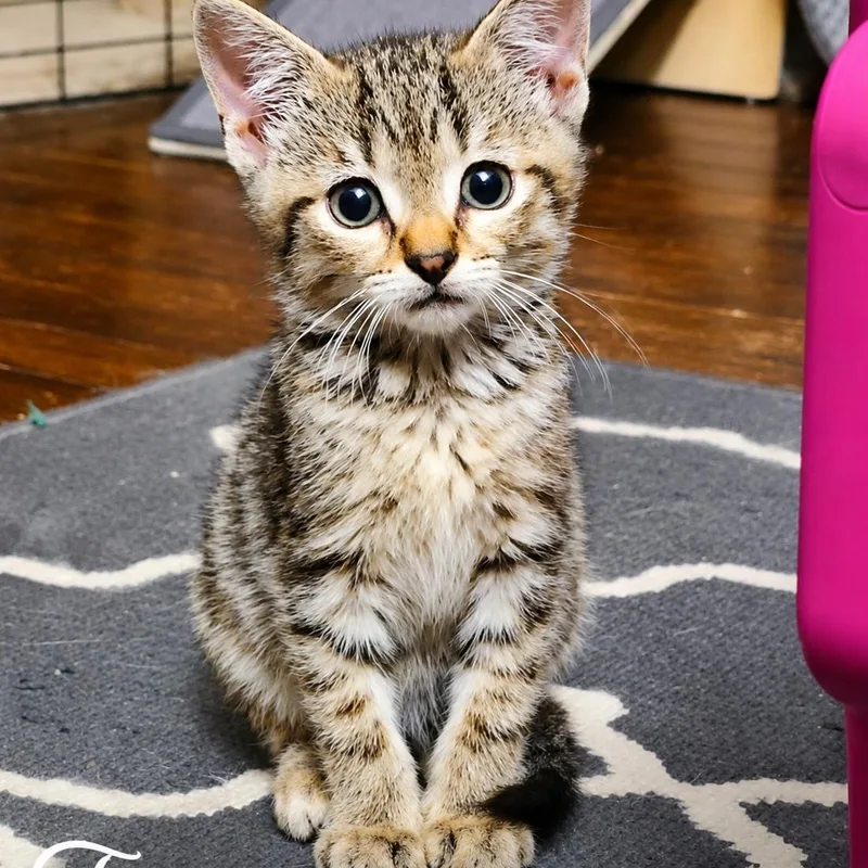 A baby medium-sized male Tabby (Buff / Tan / Fawn) Domestic Short Hair cat named Tiggy for adoption in West Orange, NJ
