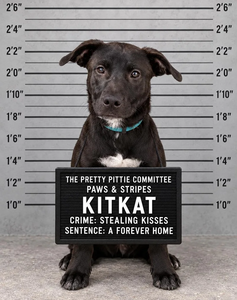 A young medium-sized female Black Labrador Retriever dog named KitKat for adoption in Semmes, AL
