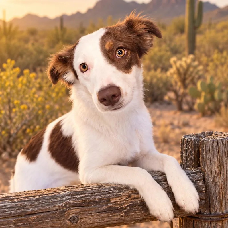 An adult medium-sized female White / Cream Border Collie dog named Nellie for adoption in Wickenburg, AZ