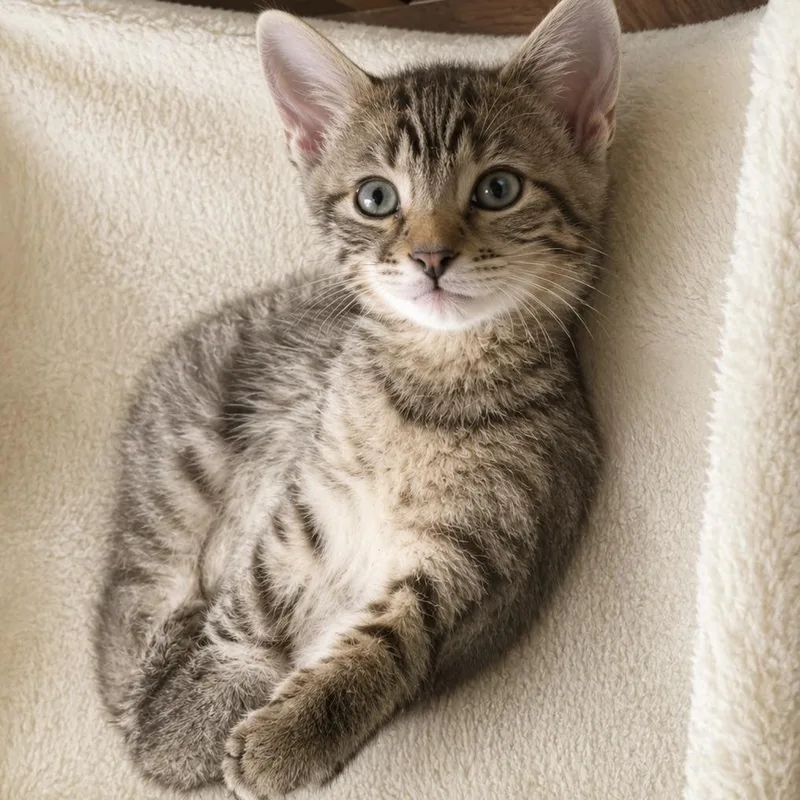 A baby medium-sized female Tabby (Brown / Chocolate) Domestic Short Hair cat named Penni & Ginger for adoption in Liverpool, TX