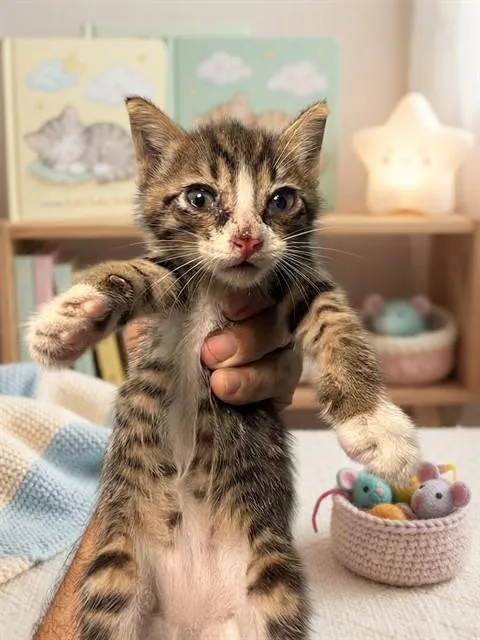 A baby small-sized male Domestic Short Hair cat named Benny for adoption in Miami, FL