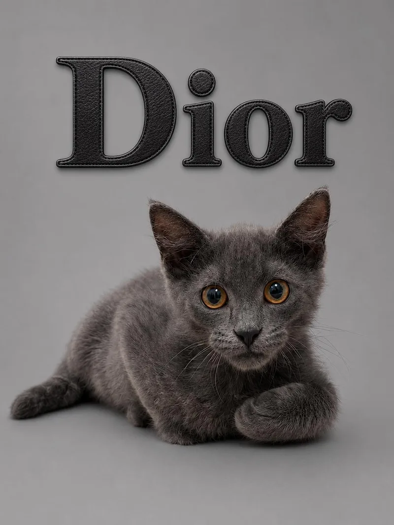 A baby medium-sized male Gray / Blue / Silver Domestic Short Hair cat named DiorC for adoption in Greenville, DE
