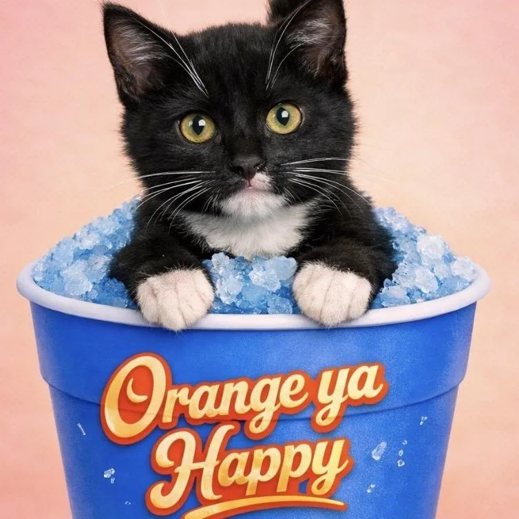 A baby small-sized female Black Domestic Short Hair cat named Orange Ya Happy for adoption in Westminster, CA