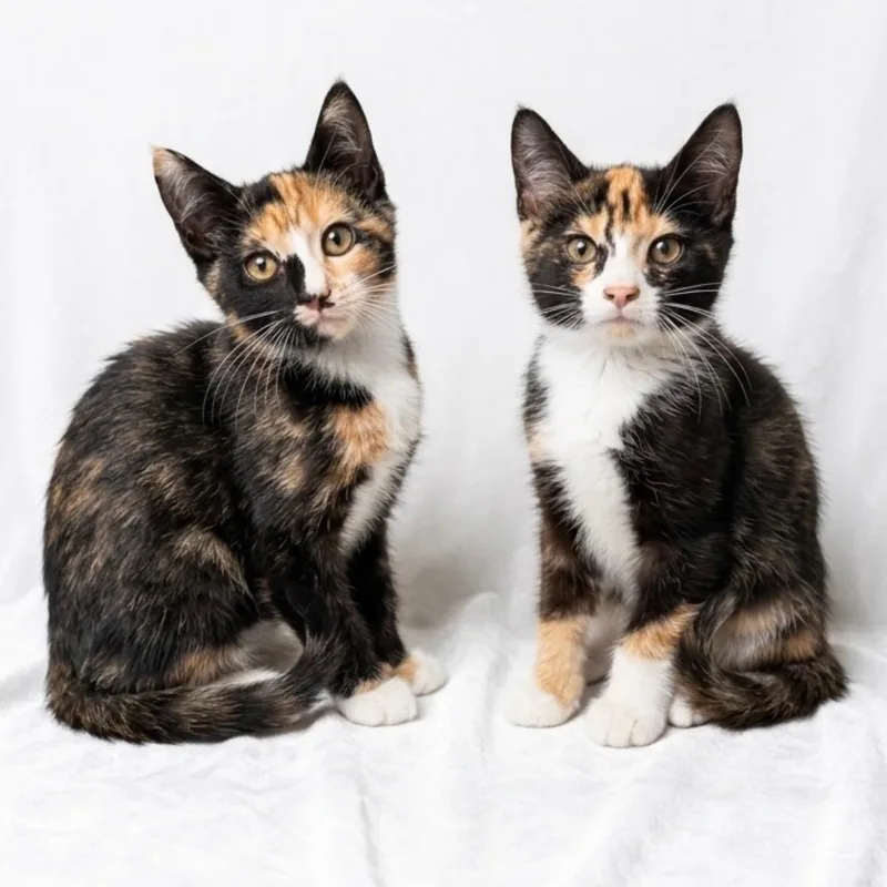 A baby small-sized female Domestic Short Hair cat named Calliope and Calypso for adoption in Miami, FL