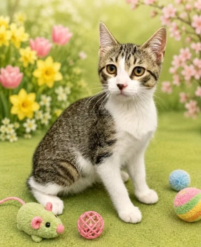 A young medium-sized female Tabby (Brown / Chocolate) Domestic Short Hair cat named Millie for adoption in North Babylon, NY