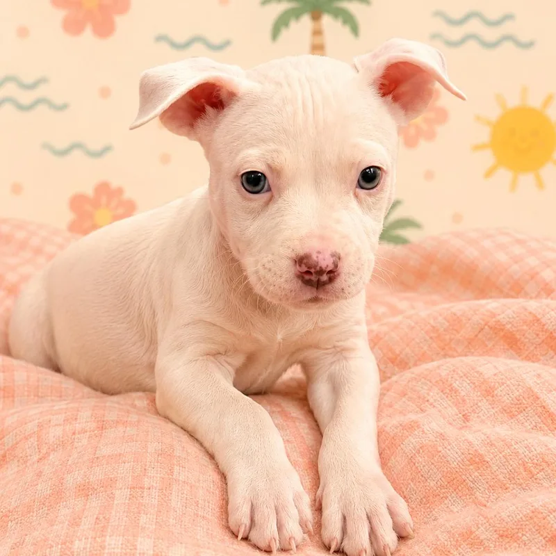 A baby small-sized male White / Cream Mixed Breed dog named Sunny for adoption in Brockton, MA