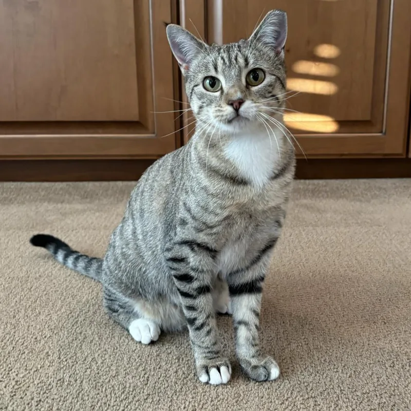 An adult small-sized female Brown / Chocolate Egyptian Mau cat named Poppy for adoption in Bountiful, UT