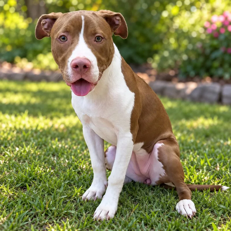 A young medium-sized female Pit Bull Terrier dog named Kiwi CCAC for adoption in Chickamauga, GA
